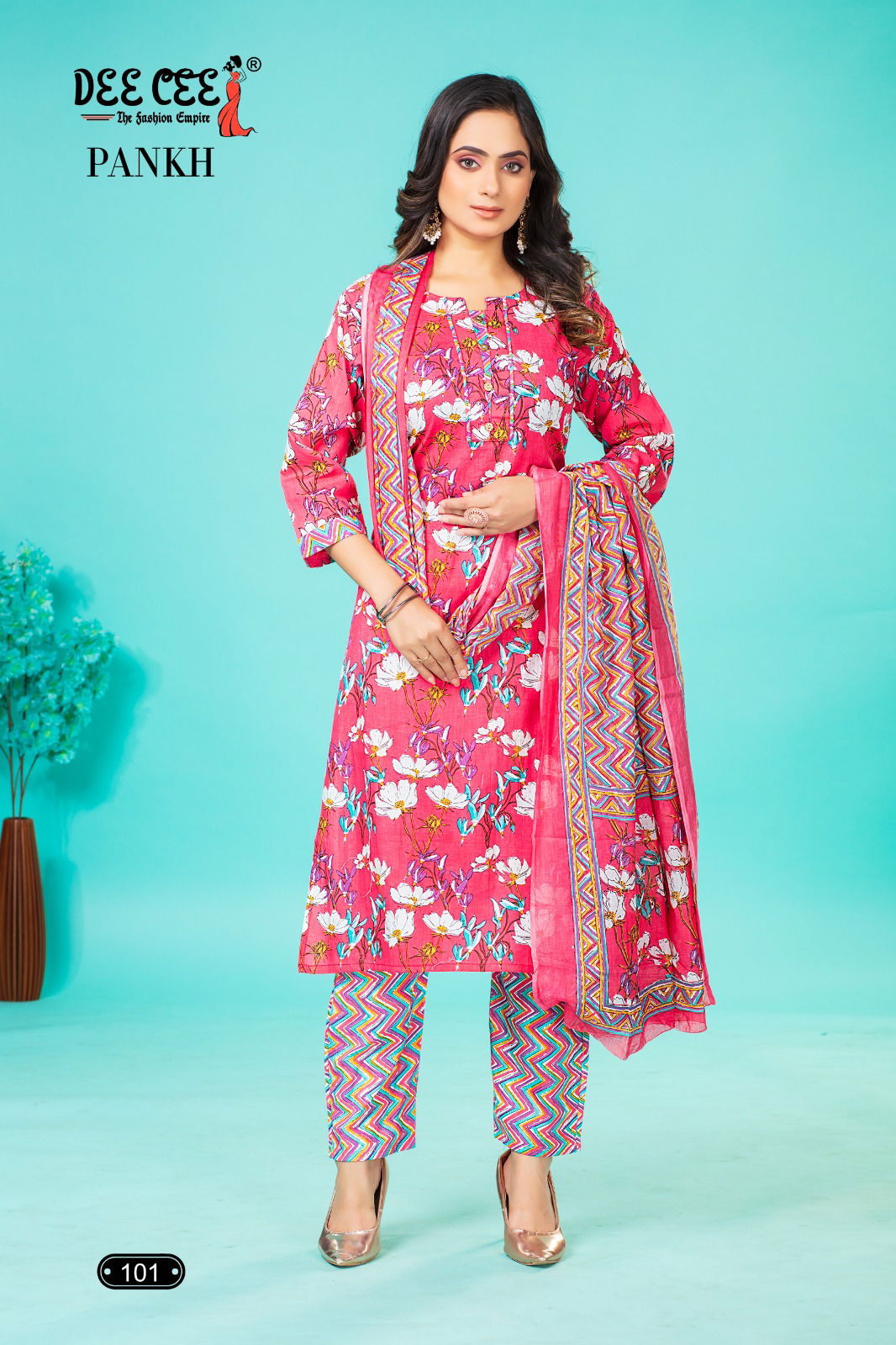 Pankh By Deecee Cambric Cotton Kurti With Bottom Dupatta Wholesale Price In Surat
